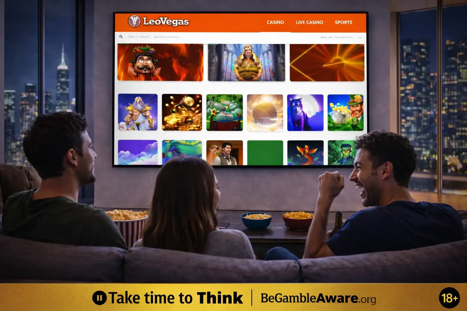 LeoVegas Casino interface with BeGambleAware responsible gaming tools