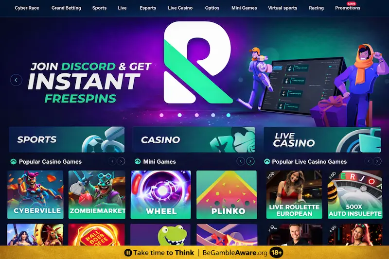 Rolletto interface with BeGambleAware responsible gaming tools